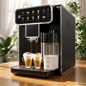 Home Fully Automatic <b>Coffee</b> <b>Machine</b> Built In Grinder Milk Frother For Latte Cappuccino Americano - Product Image 1