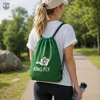 Sac à cordon personnalisé avec logo, grand, léger, pliable, en maille polyester, résistant à l'eau, pour la gym, le sport, le linge et le rangement