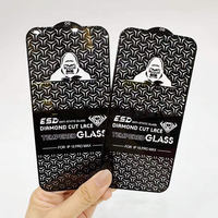 Verre trempé HUAYUAN ESD antistatique en aluminium haute performance, découpe diamant, grand arc, 0,4 mm, pour iPhone Duo 18 17 16 Pro Max