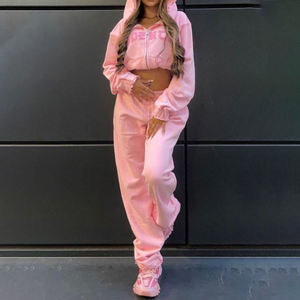 Set Personalizzato di <span class=keywords><strong>Pantaloni</strong></span> da <span class=keywords><strong>Tuta</strong></span> e Felpe con Cappuccio per <span class=keywords><strong>Donna</strong></span>, <span class=keywords><strong>Taglie</strong></span> Grandi, Abbigliamento Streetwear in Due Pezzi, Produttori di Tute Sportive - Product Image 6