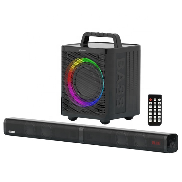 AC Portable 120W Soundbar TV Speaker RGB LED Light Active Outdoor Machine BT Speaker With Mic