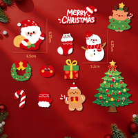 Autocollants magnétiques pour réfrigérateur, 12 pièces/ensemble, autocollants de noël amovibles et réutilisables pour la décoration de la maison