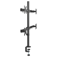 Support de moniteur LCD LED quadruple pour bureau debout, support extra haut de 31,5 pouces, robuste, entièrement réglable pour 4 écrans