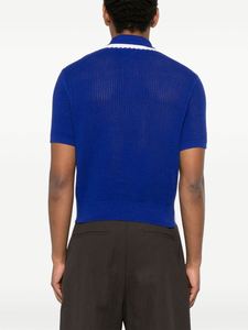 Mode personnalisée été hommes tricoté chemise incrustée pur coton hommes à manches courtes couleur unie tricoté pull col T-shirt - Product Image 2