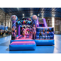 Château gonflable commercial en PVC avec toboggan, sous licence K-Pop Demon Hunters
