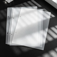 Lot de 10 feuilles de carton PP dépoli mat de qualité supérieure pour planificateur budgétaire, couverture de carnet à anneaux avec 2 anneaux argentés