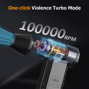 Mini Ventilador Turbo Jet Eléctrico Inalámbrico <span class=keywords><strong>Portátil</strong></span> de 100000 RPM, Soplador de Aire, Batería de 2000 mAh*2, Potencia de 80 W, Luz SOS/LED, <span class=keywords><strong>Limpiador</strong></span> de <span class=keywords><strong>Teclado</strong></span> - Product Image 2