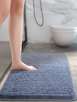 Tapis de bain extra épais à poils longs, antidérapant, absorbant, en peluche, lavable, pour douche et baignoire