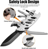 Clé multifonction avec 7 outils/pince coupante/coupe-fil/visseuse plate/visseuse cruciforme/pliable et portable