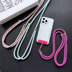 Adjustable 120cm Anti-Lost Mobile Phone <b>Lanyard</b> 8mm Round <b>Polyester</b> Rope Crossbody Strap with Tether Tab - Product Image 4