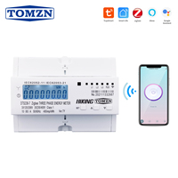 Compteur d'énergie intelligent WiFi Tuya 80A triphasé avec passerelle Zigbee, montage sur rail DIN, moniteur de consommation kWh, wattmètre 3*120V 3*230V