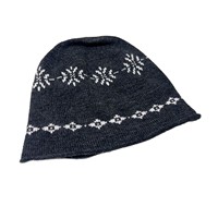 Bonnet vintage en jacquard à motif flocon de neige pour femme - Tricot épais sans bord, chapeau d'hiver confortable et chaud