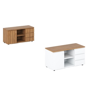 Contemporary 3-drawer Mobile Filing Cabinet Steel Frame Wood <strong>Top</strong> Durable Ergonomic <strong>Rolling</strong> Office <strong>Desk</strong> 5-Year Warranty - Product Image 1