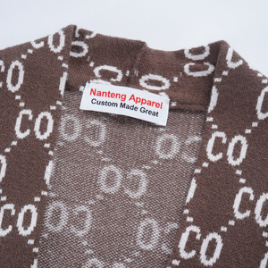 नतेंग कस्टम ऊन लक्जरी आकस्मिक व्यवसाय सभी मुद्रित पैटर्न पर लंबे आस्तीन बुनाई निटवियर ब्यूटीनलेस पुरुष कार्डिगन स्वेटर - Product Image 4