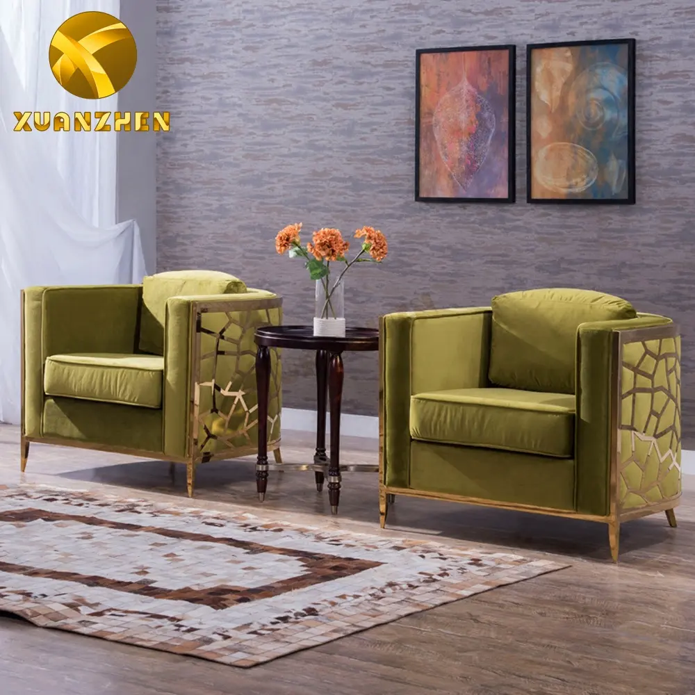 Sofa set living room furniture corner sofa modern velvet covers sofa with table for home SF001