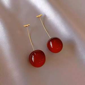 Boucles d'oreilles pendantes tendance en forme de cerise, décontractées, en métal, bijoux en alliage, fabrication chinoise - Product Image 5