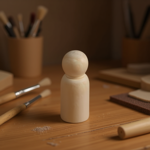 Figura Masculina de Madera Ilan de 75 mm, Accesorio para Manualidades - Product Image 3