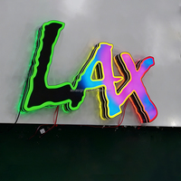 Letras Luminosas Coloridas Impresas en 3D para Tienda de Juguetes, Estilo Cyberpunk, Decoración Impermeable para Ventanas de Oficina, Personalizadas y Modernas