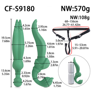 Dildo coloré en forme de langue de Nepenthes, Strapon en silicone double extrémité pour couple, jeu de rôle lesbien, stimulation des points G et <span class=keywords><strong>P</strong></span>, outils de fantaisie - Product Image 6