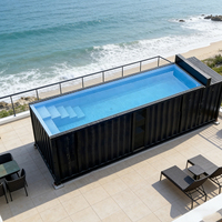 Piscine pour enfants de luxe de 8 pieds (2 m) avec mini spa chauffé, jacuzzi à eau chaude, cascade, mosaïque, débordement, en fibre de verre