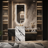 Meubles de salle de bain modernes de luxe, grands meubles-lavabos sur pied, meuble autoportant, armoire en bois massif pour salles de bain modernes et luxueuses