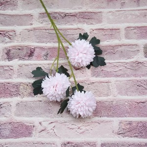 Chrysanthème à trois têtes, fleur artificielle en soie, couleurs mélangées, décoration de mariage, toucher naturel, plante à tige unique, ornement - Product Image 2