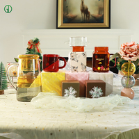 Ensemble cadeau de Noël créatif, verres à boire en verre borosilicate coloré, emballage et logo personnalisés, joli verre à boire