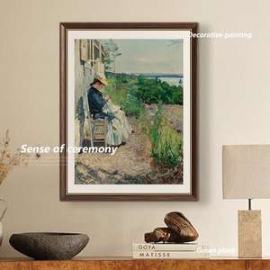 Décor à la maison carton <span class=keywords><strong>paysage</strong></span> œuvre Antique cadre en bois décoratif toile mur Art Claude <span class=keywords><strong>Monet</strong></span> <span class=keywords><strong>peinture</strong></span> - Product Image 4