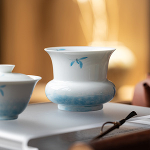 White Porcelain Hand Painted Butterfly Orchid <b>Tea</b> Dregs Bucket Round Ceramic Water Bowl For Kung Fu <b>Tea</b> <b>Set</b> Accessories - Product Image 4