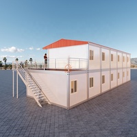 Case prefabbricate prefabbricate di fabbrica prefabbricate di lusso di 40 piedi 13 camere singole contenitore flat pack casa a 2 piani
