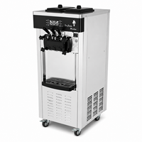 Machine à glace molle industrielle 3 saveurs, sorbetière commerciale en acier inoxydable pour glacier et restaurant