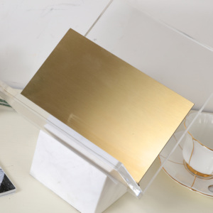 Estantería acrílica sencilla y moderna, decoración de libros, revistas, color dorado claro, para sala de estar y Escritorio - Product Image 2