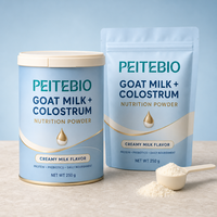 Poudre nutritionnelle au colostrum de lait de chèvre PEITEBIO pour chiens et chats, soutien immunitaire, santé digestive, saveur de lait crémeux, 250g