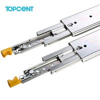Glissières de tiroir en acier de haute qualité, 120 kg, robustes, avec verrouillage, extension complète, rails de tiroir, fermeture douce