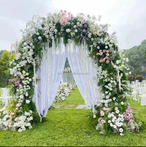 Arco Floral de Seda Artificial en Oferta, Arco de Flores para Boda, Decoración de Fondo y Escenario - Product Image 3