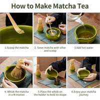 Ensemble Matcha en Céramique en Stock avec Fouet à 100 Dents, Support, Cuillère et Accessoires à Thé, Bol Dégradé de Couleurs 500ml