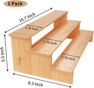 Best Seller <b>Kitchen</b> 3 Tier Step Type Wooden Spice Rack <b>Storage</b> Rack <b>for</b> <b>Kitchen</b> Use - Product Image 5