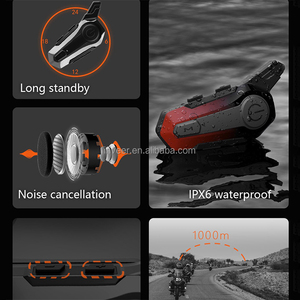 Inveer 1000m Bluetooth al aire libre intercomunicador para moto Bluetooth IPX6 impermeable casco de motocicleta auriculares X1PLUS - Product Image 4