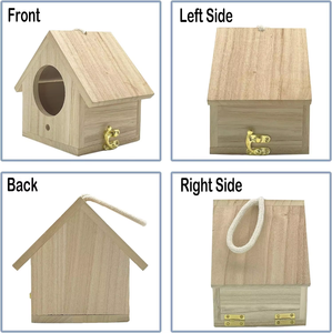 Houten Vogelhuisjes Met Acryl Lanyard Buiten Hangende Vink Bluebird Kardinalen Vogelhuisje - Product Image 3