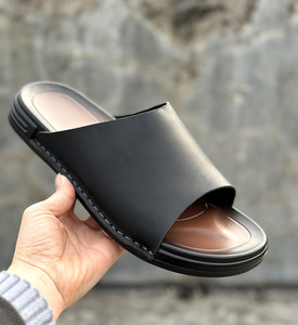 Chaussons d'été pour hommes, luxueux et durables, respirants, en <span class=keywords><strong>cuir</strong></span> de vachette, à semelle souple, à semelle épaisse, antidérapants, pour l'extérieur - Product Image 2