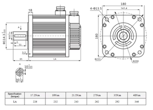 มอเตอร์ Lichuan Servos 7.5KW 220V 23Bit 3 เฟส พร้อมชุดควบคุมไดรฟ์ 180M48015B+M1532P สำหรับเครื่อง CNC - Product Image 6