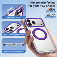 Étui de protection magnétique transparent antichoc personnalisé violet premium pour iPhone 17 18 Pro Max avec support rotatif