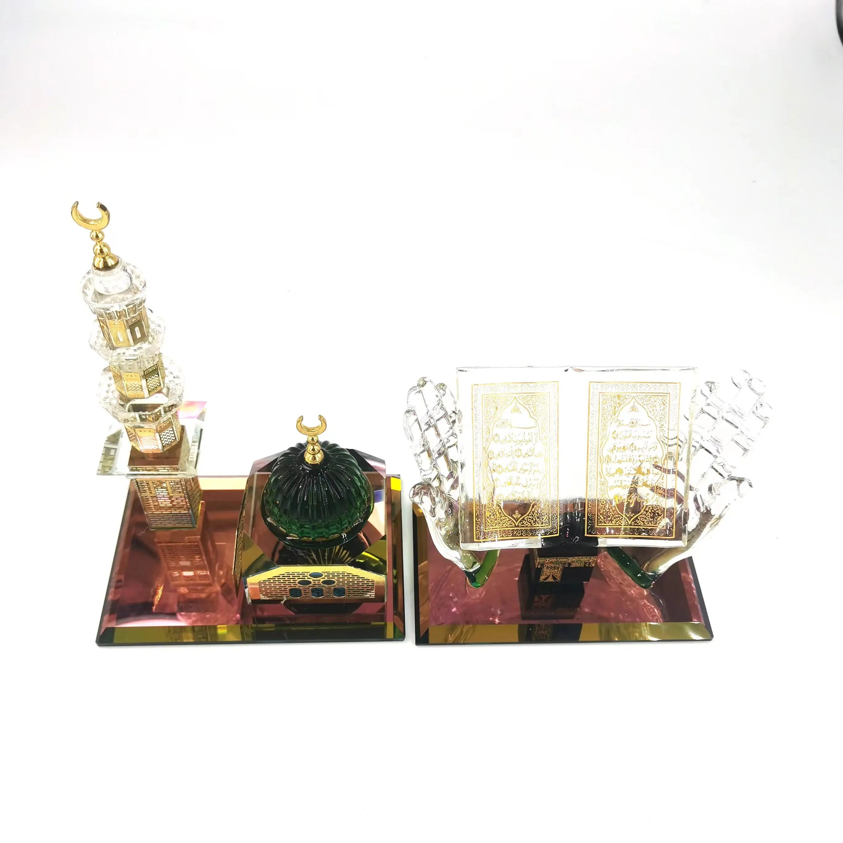 Заводская оптовая продажа, мусульманская ручная книга Корана, украшение для дома, кристаллический логотип, исламский сувенир, Хрустальный подарок