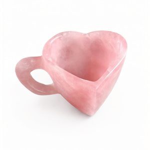 <b>Rose</b> <b>Quartz</b> <b>Heart</b>-Shaped Cup: Symbol of Love, Serenity, and Elegant Home Dcor - Product Image 2