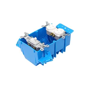 Blue PVC Flexible Conduit 34 cu inch Junction Box American Electric Outlet Box 1 Gang 2 Gang US Standard Receptacle Box