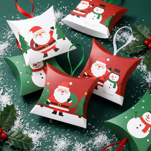 Scatola Regalo Personalizzata in Carta Kraft Rigida per Natale e Matrimoni, con Manico in Nastro di Raso, Ecologica e Riciclabile, Stampa a Quattro Colori, Vuota di Alta Qualità - Product Image 1