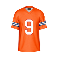 GLOWING NEON INDUSTRY Jersey Sepak Bola Amerika Merah Kerah V Lengan Pendek Seragam Tim Cepat Kering Kaos Olahraga Kustom 100% Poliester