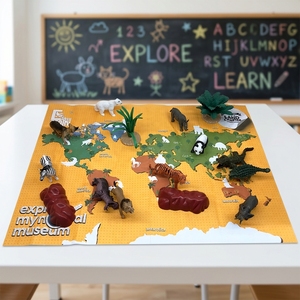 BEFLY Set di 19 Miniature in Plastica PVC di <span class=keywords><strong>Animali</strong></span> <span class=keywords><strong>nel</strong></span> Mappamondo, Giocattolo per Bambini dai 5 Anni in Su - Product Image 4