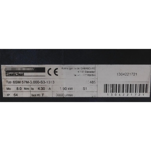 Moteur d'origine 6SM 57M-3.000-S3-1313, servomoteur industriel à aimant permanent 100% authentique - Product Image 3