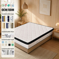 Matelas hybride à ressorts ensachés et mousse à mémoire de forme Coolux, personnalisable OEM/ODM, fermeté réglable, taille King/Queen, pour chambre à coucher